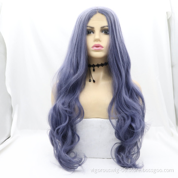 Vigorous Long Natural Wavy  Lace Front Wigs Cheap Synthetic hair Wigs Ladies Hair African curly Wigs for black women